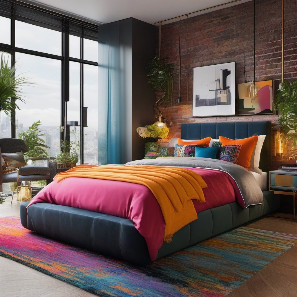 Contemporary Urban Oasis - Achieve urban sophistication with contemporary bedroom decor. , bedroom interior decor design ideas, multicoloured, photo realistic, hyper detail, high resolution,