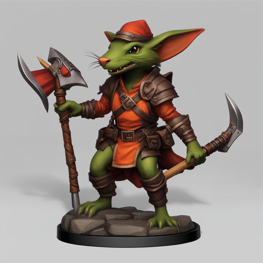 kobold rogue with a love for traps - paint a kobold rogue with an affinity for traps, setting clever snares for unwary adventurers. 