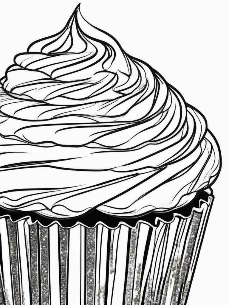 Cake Coloring Pages - Chocolate cupcake with edible gold leaf  simple coloring pages