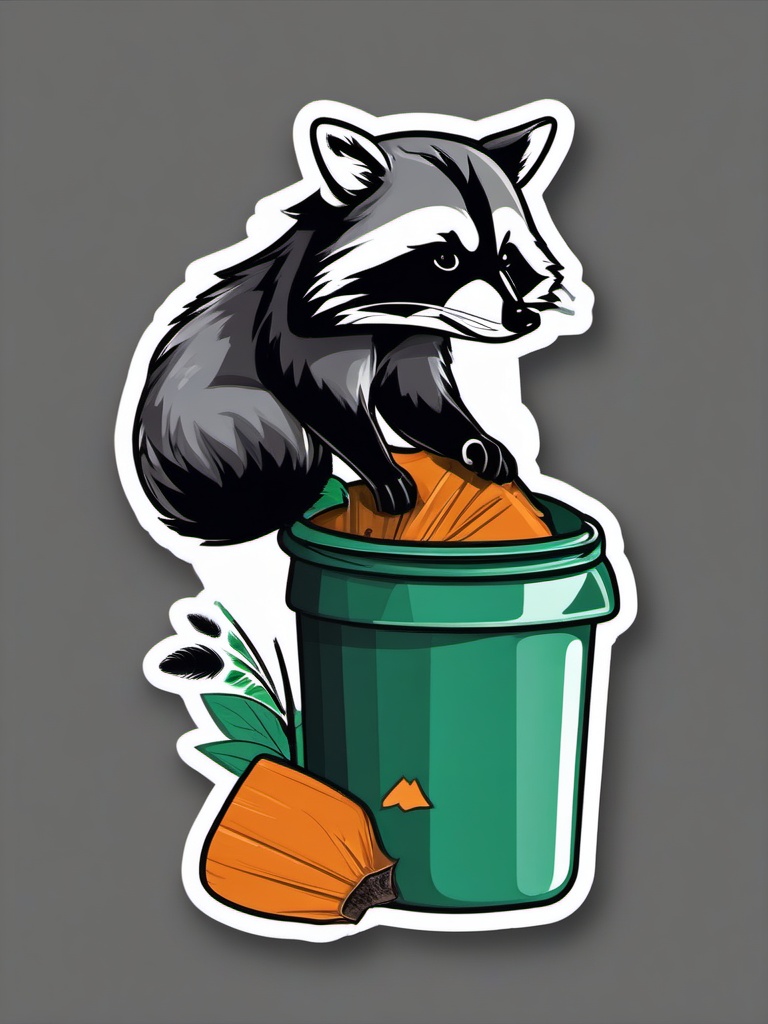 Sneaky Raccoon sticker- Trash Panda Shenanigans, , sticker vector art, minimalist design