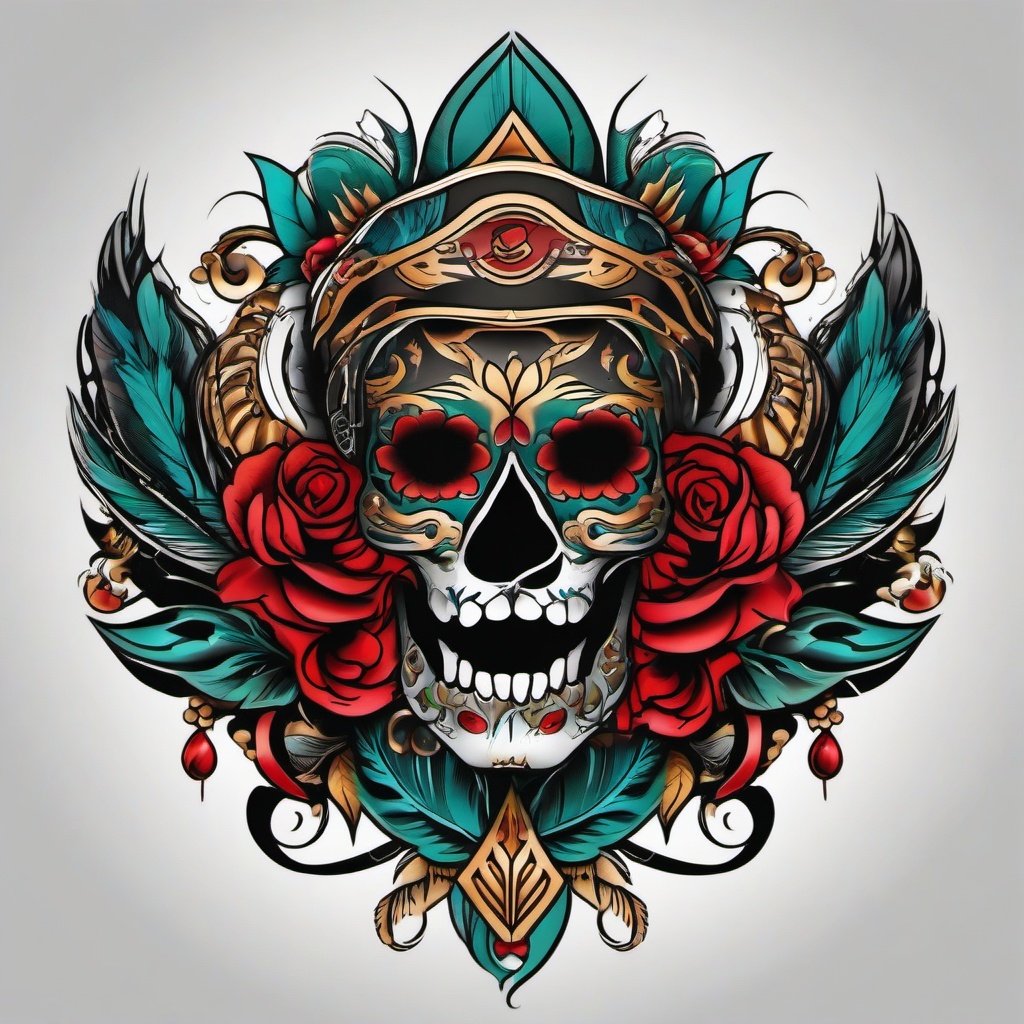 chicano tattoo & piercings  simple vector color tattoo