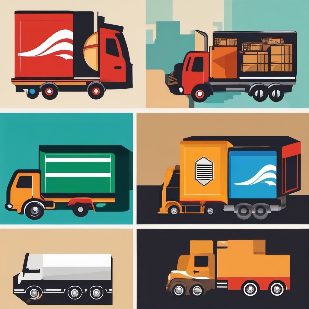 Shipping box and truck icon - Shipping box and truck icon for logistics and delivery,  color clipart, vector art