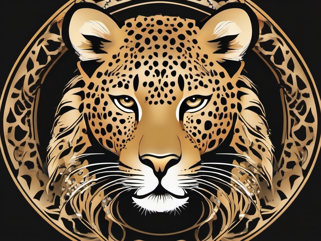 Leopard clipart - Agile big cat with striking rosette patterns, ,vector color clipart,minimal