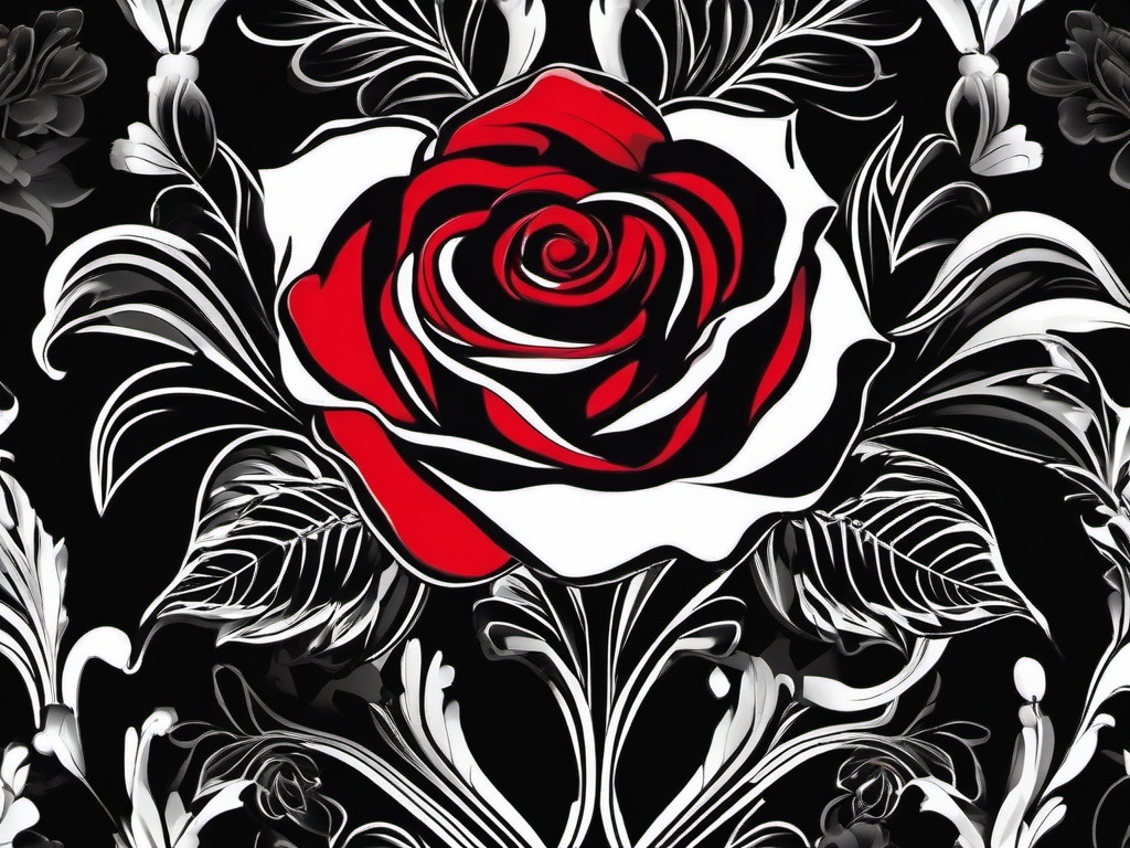 Black Wallpaper With Red Rose - Elegant black with a red rose.  background wallpaper