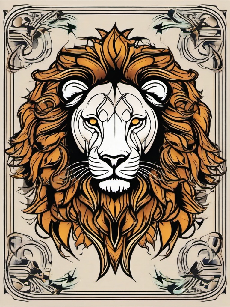 leo tattoo design  simple vector color tattoo