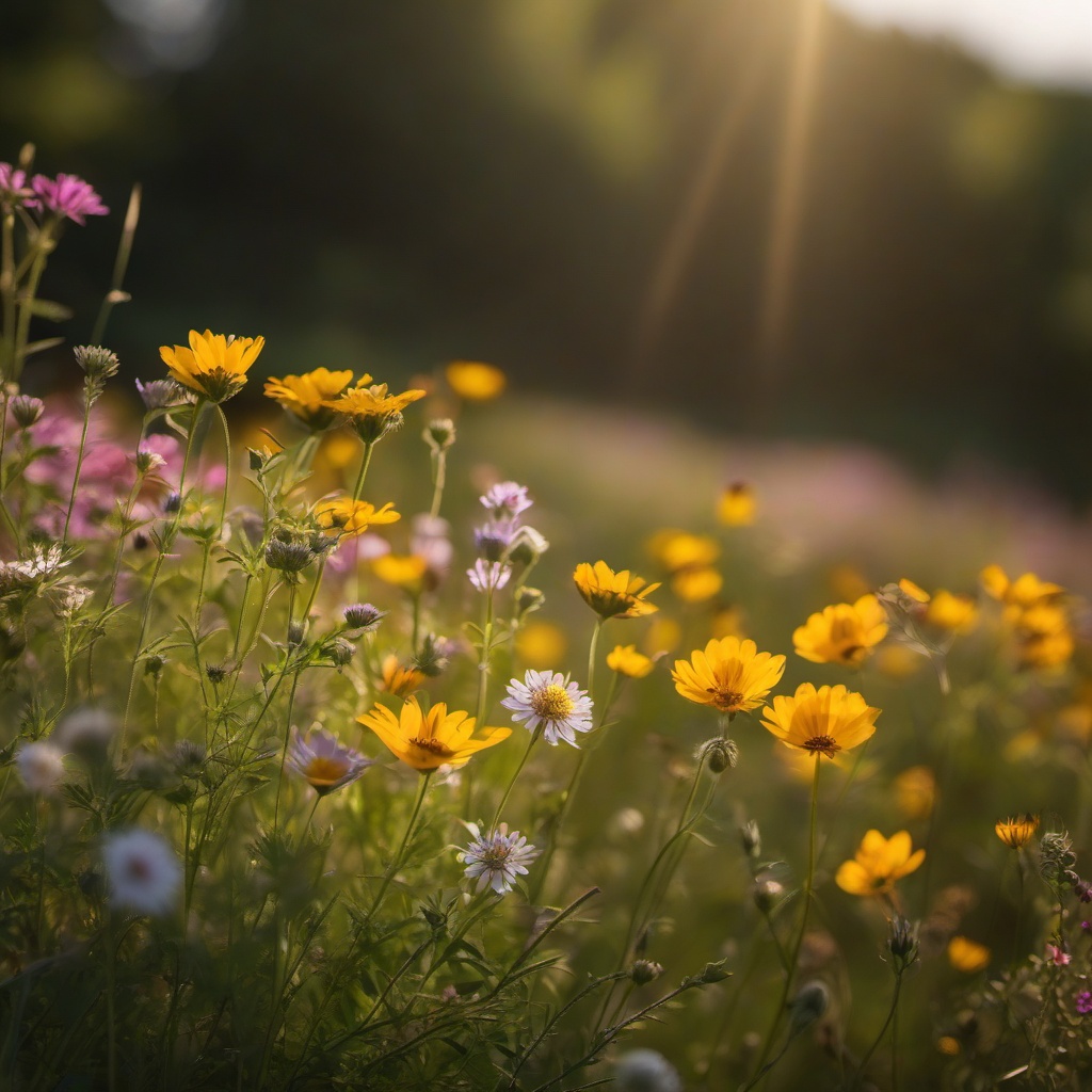 Countryside Wildflower Haven - Embrace the charm of a wildflower haven in the countryside. ultra realistic, professional photography, bokeh, natural lighting, canon lens, shot on dslr 64 megapixels sharp focus