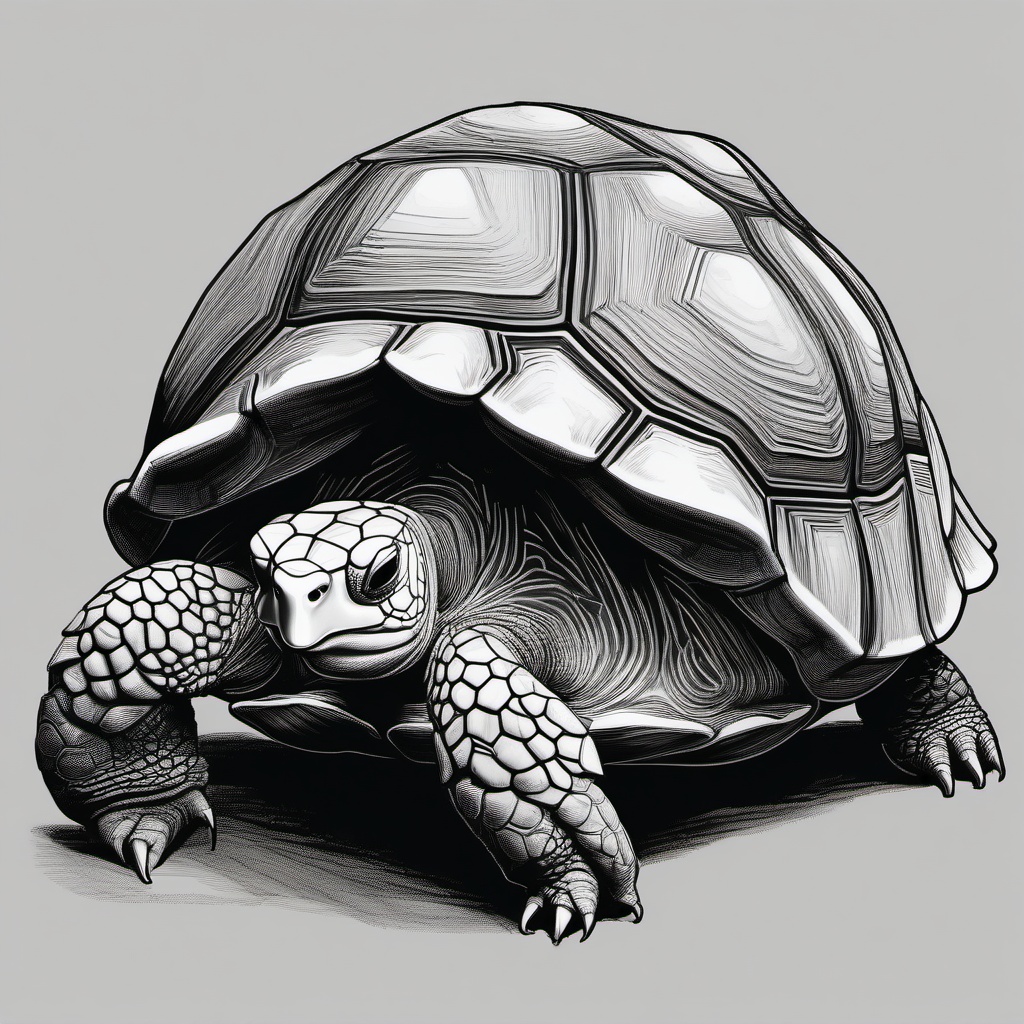 drawing of a Marginated tortoise  minimal rough sketch scribbles,doodles,black and white