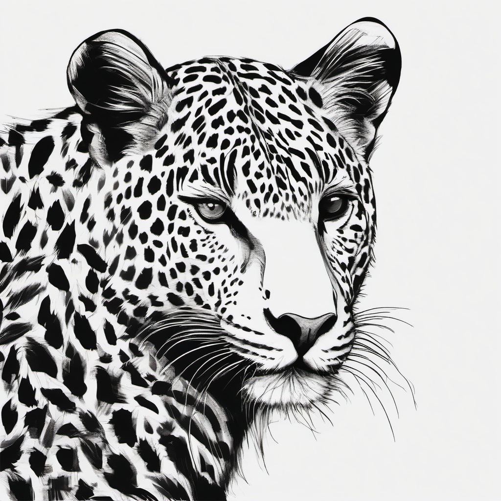 drawing of a jungle animal  minimal rough sketch scribbles,doodles,black and white