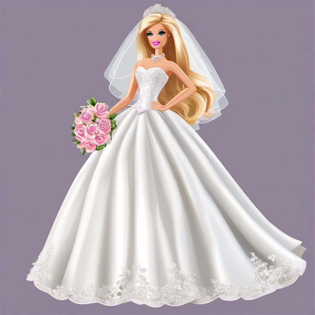 Barbie clipart - Barbie in a wedding dress  clipart