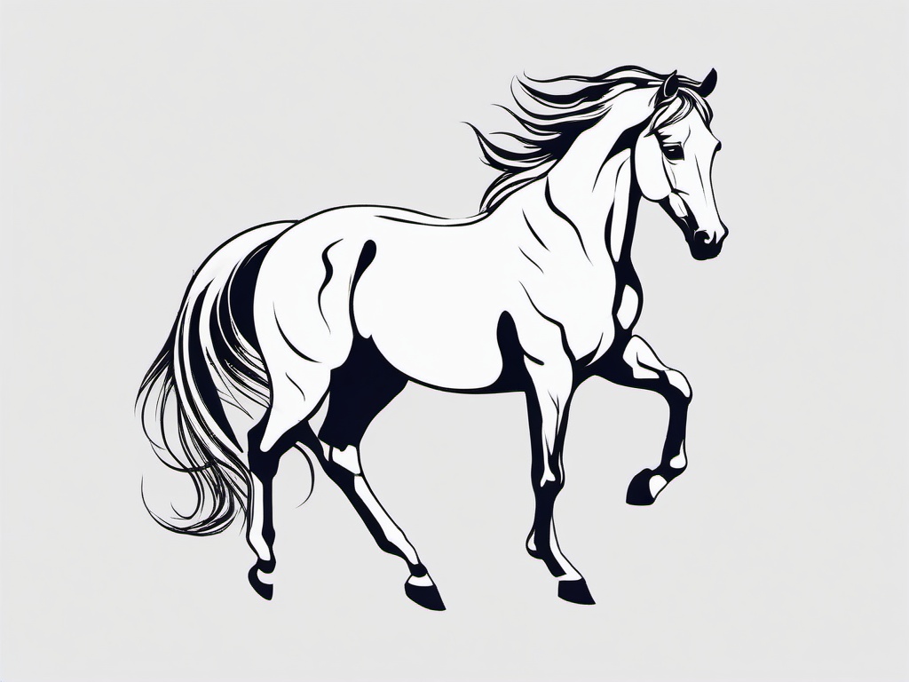 minimalist tattoo horse  simple tattoo,minimalist,white background