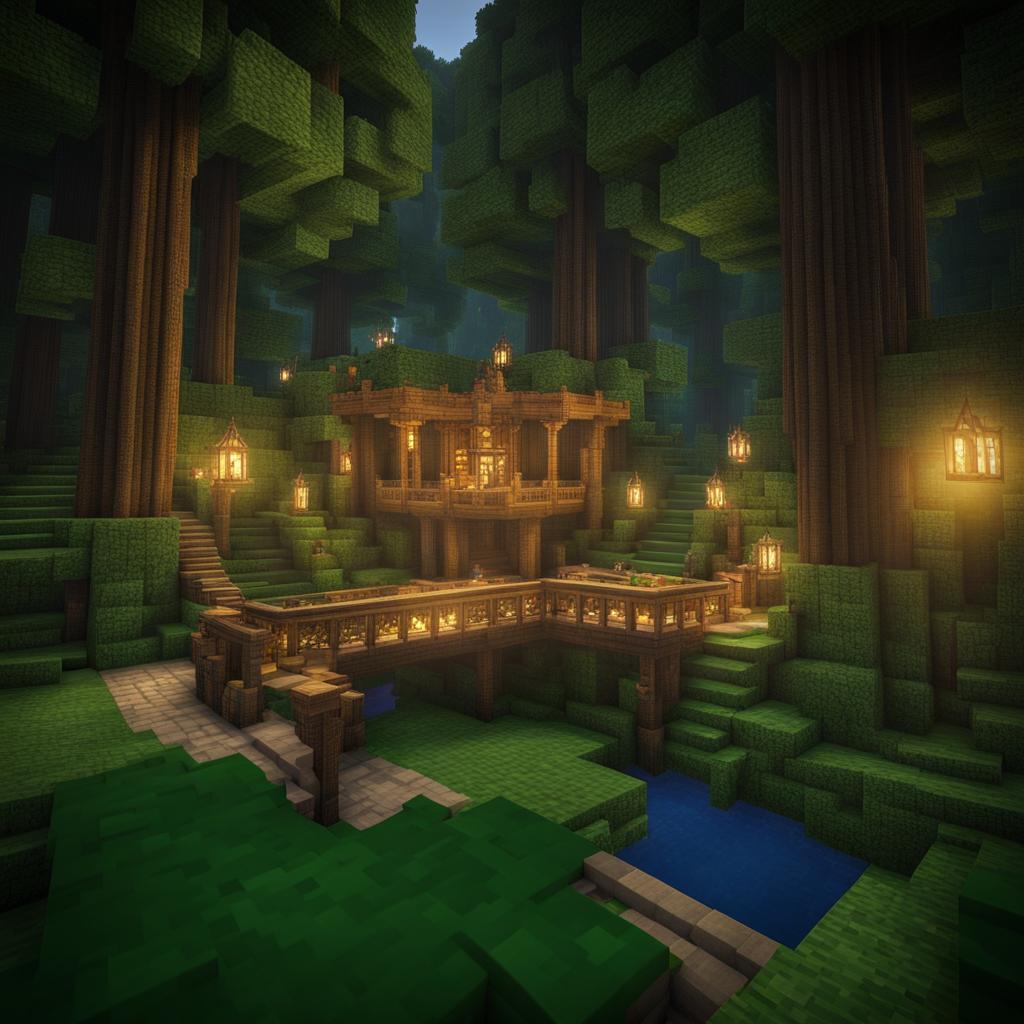 hidden elven sanctuary deep within an enchanted forest - minecraft house ideas minecraft block style