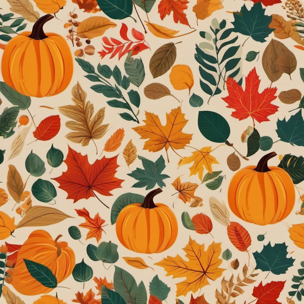 Autumn Wallpaper - Vibrant Autumn Leaves and Pumpkins, Fall Festivities  intricate patterns, splash art, wallpaper art