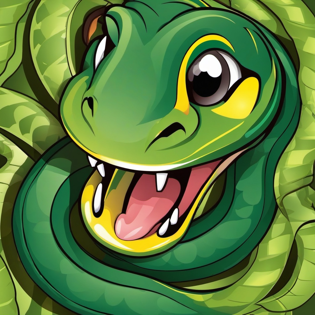 Snake clipart - cartoon snake with a friendly smile  