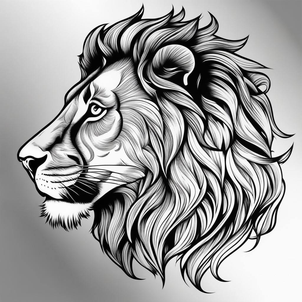 lion tattoos for men black and white design 