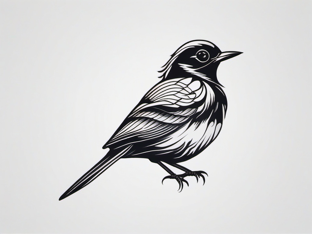 Trad Bird Tattoo - Traditional bird tattoo  minimal tattoo design, white background