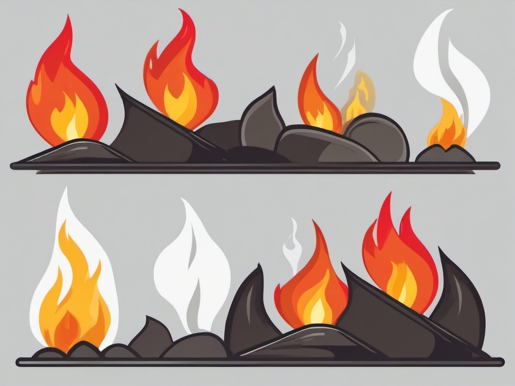 Fire Clipart - A roaring fire in the hearth.  color clipart, minimalist, vector art, 