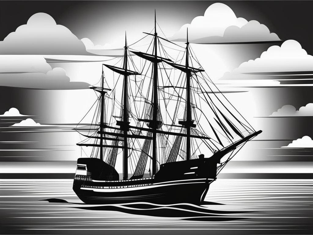 ship clipart black and white 