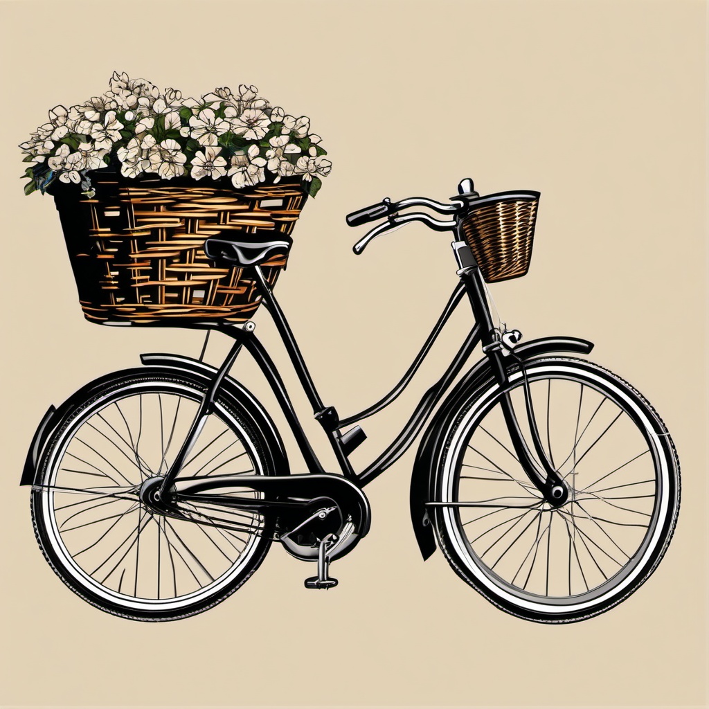 Bicycle clipart - classic bicycle with a basket in front  