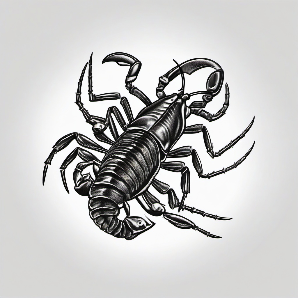 drawing of a scorpion in a playful pose  minimal rough sketch scribbles,doodles,black and white