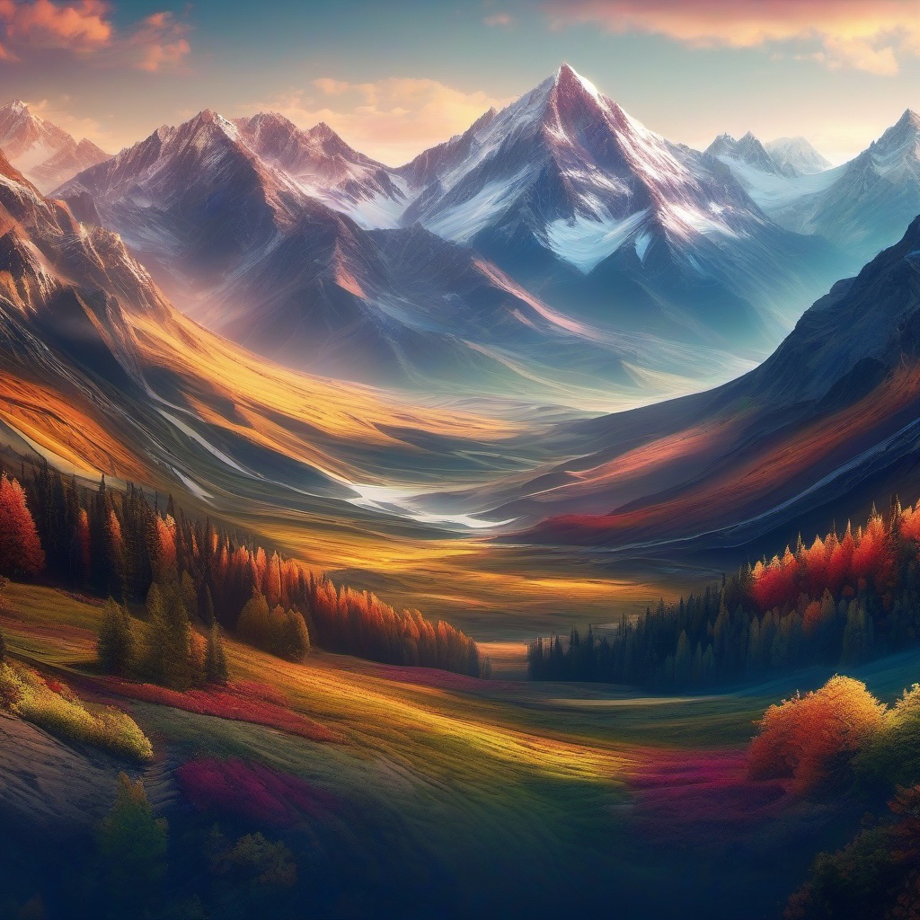 Desktop Backgrounds 4K - 4K Mountain Vista  wallpaper style, intricate details, patterns, splash art, light colors