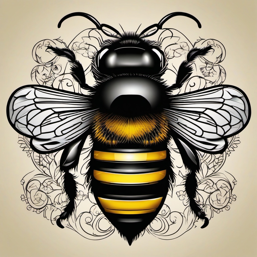 tattoo of a bumble bee  vector tattoo design