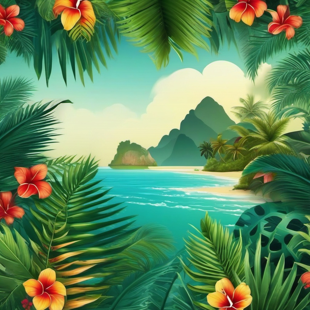 Tropical Island Wallpaper for Phone intricate details, patterns, wallpaper photo