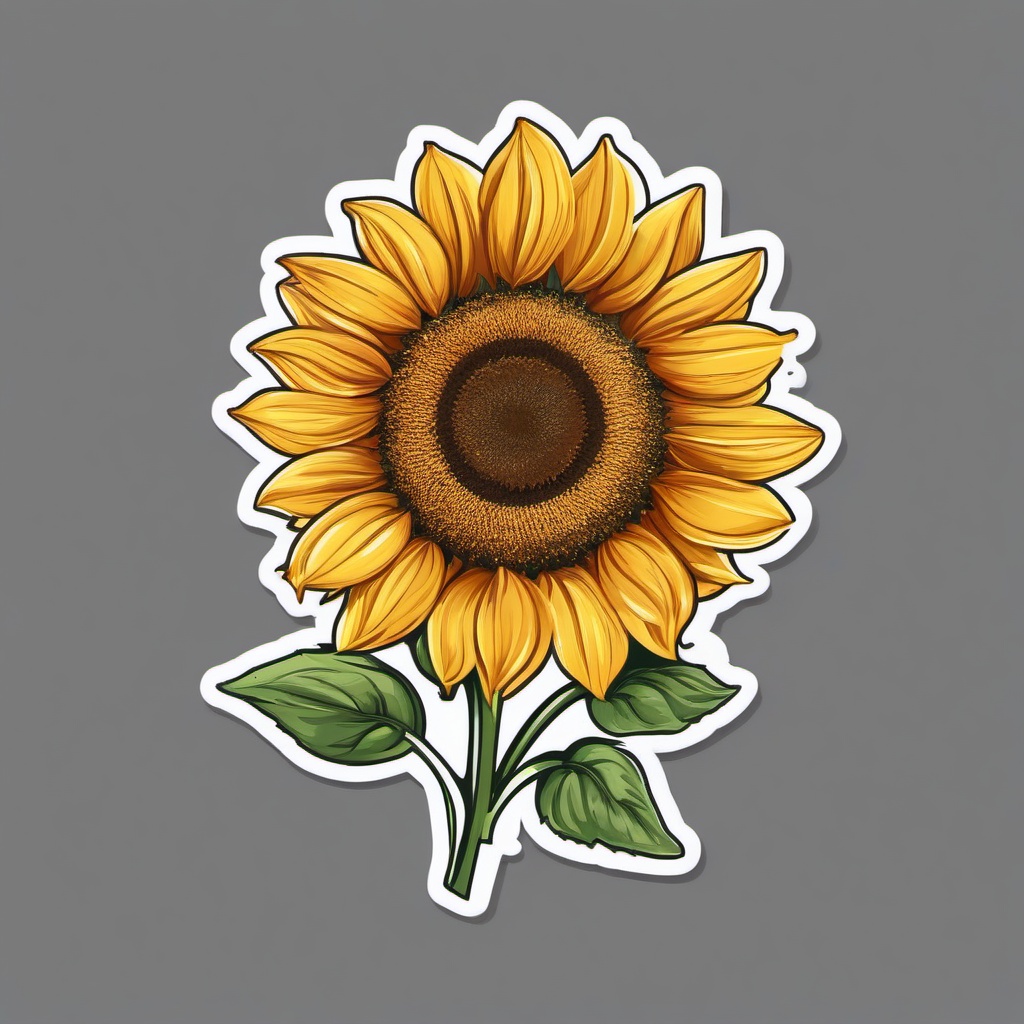 Happy Sunflower sticker- Blooming Petal Joy, , color sticker vector art