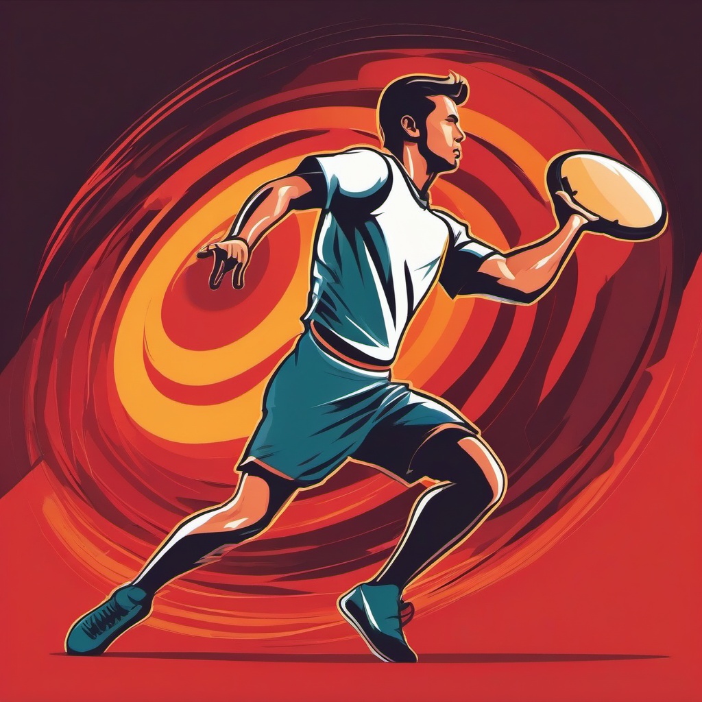 Ultimate Frisbee Throw Clipart - An ultimate frisbee player making a powerful throw.  color vector clipart, minimal style