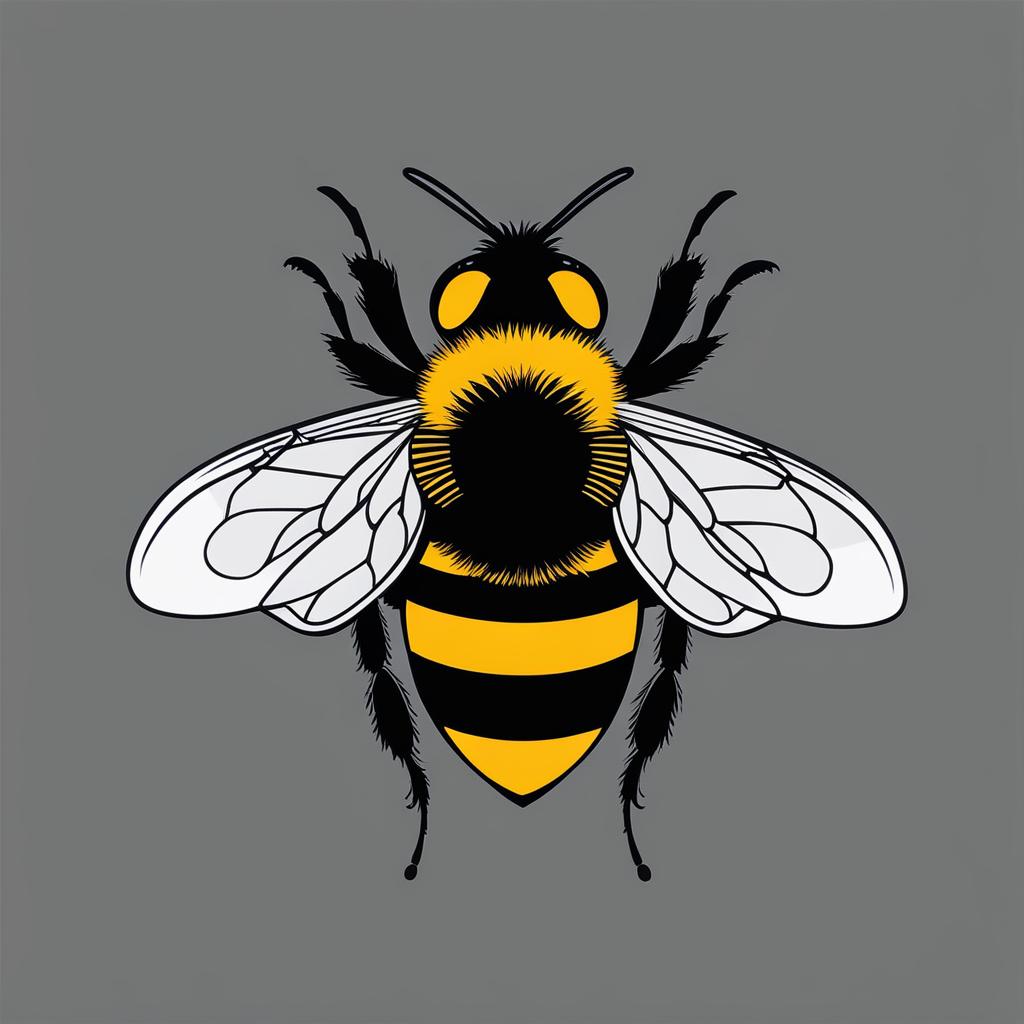 bumble bee tattoo minimalist color design 