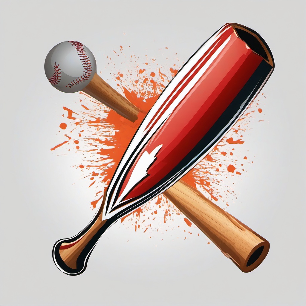 Baseball bat with a crack in it clipart.  vector style illustration, white background