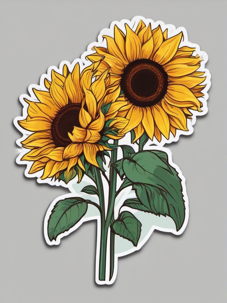 Sunflower sticker- Bright and cheerful, , sticker vector art, minimalist design