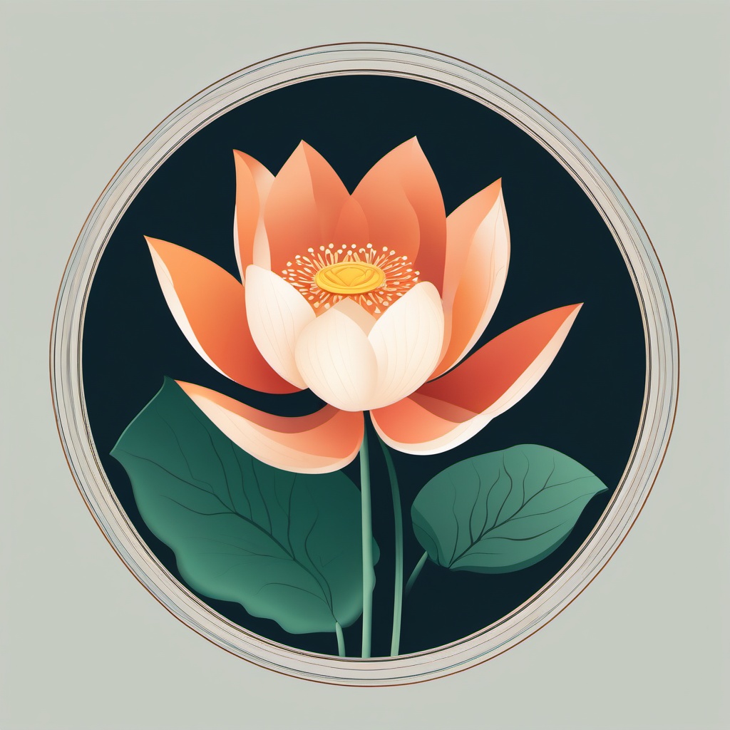 Lotus Clip Art - An elegant lotus flower with cultural significance,  color vector clipart, minimal style