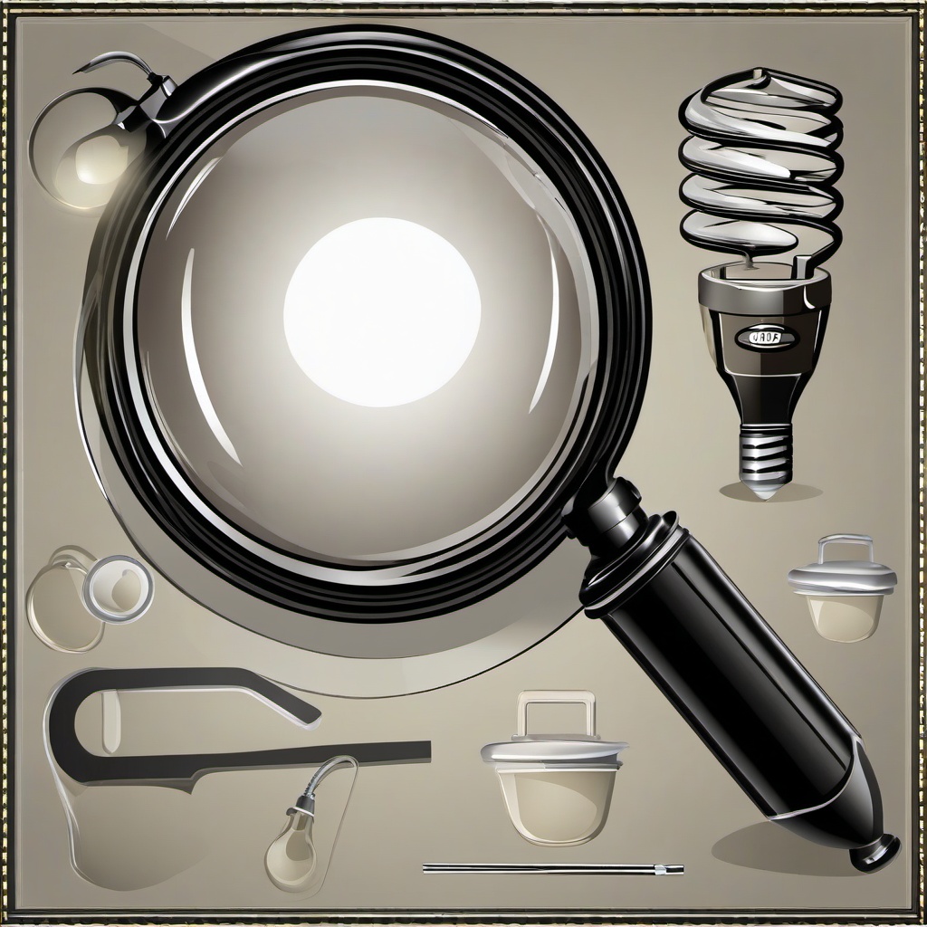 Magnifying Glass clipart - magnifying glass with a light bulb  