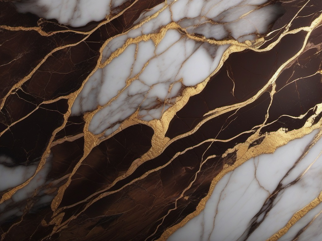 Marble with a rich brown background and golden veins top view, product photoshoot realistic background, hyper detail, high resolution