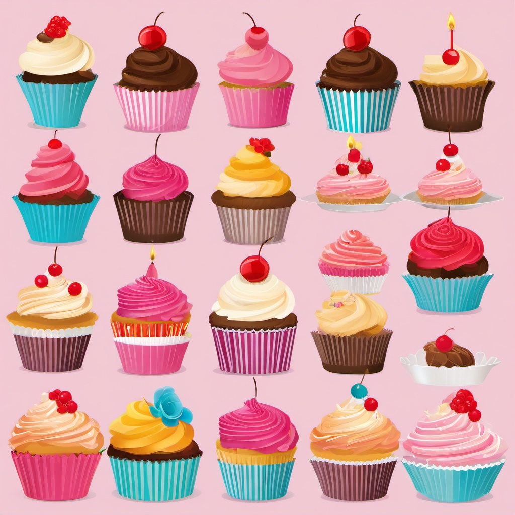 Cupcake clipart - cupcake tower for a birthday party  