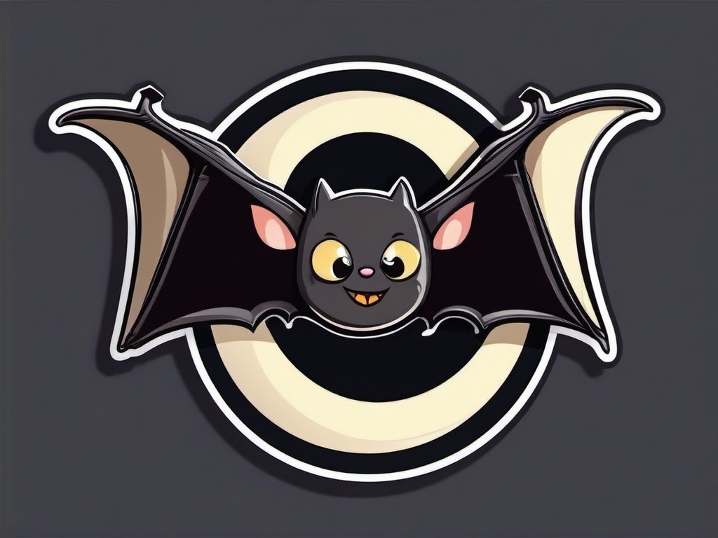 Bat cartoon - nocturnal flyer with sharp hearing  cartoon sticker style