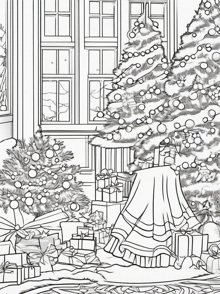 Christmas Coloring  outling,coloring pages,black and whit