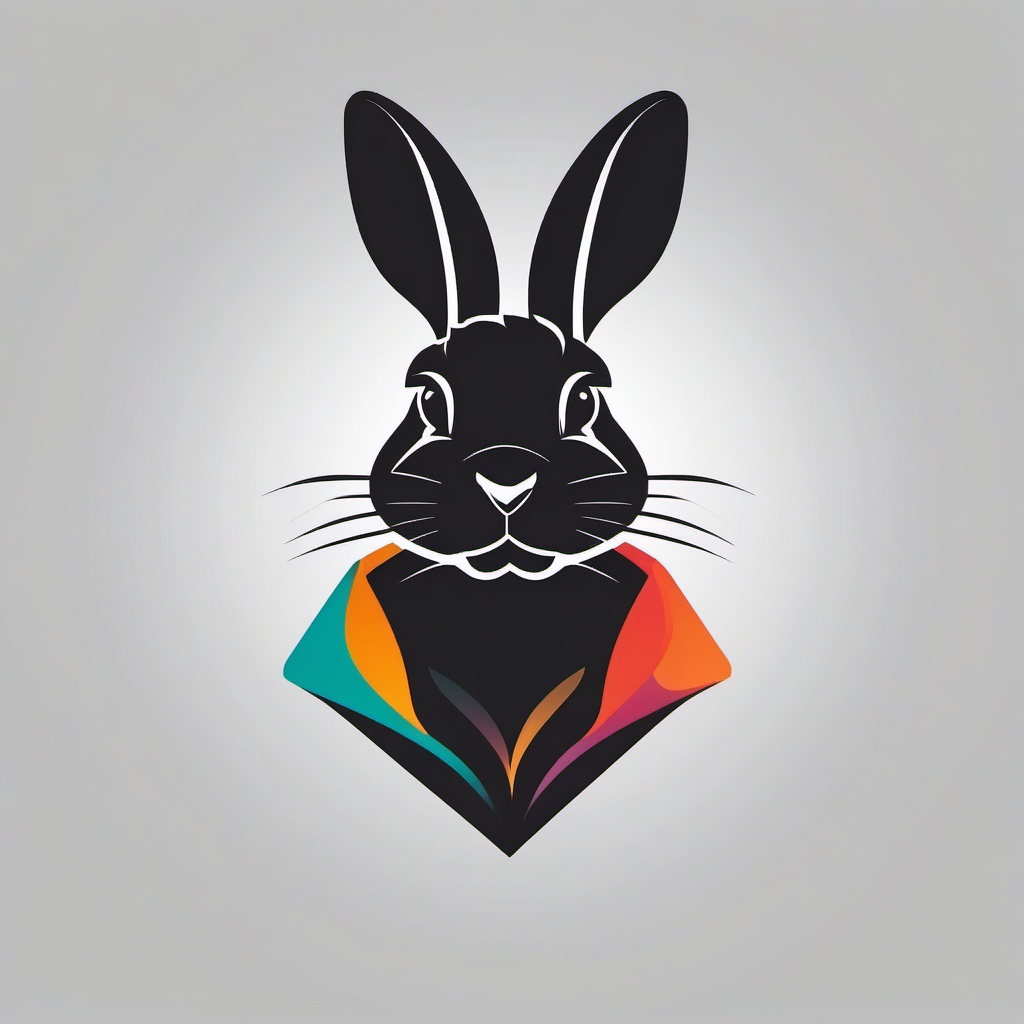 vector rabbit logo color design minimalist