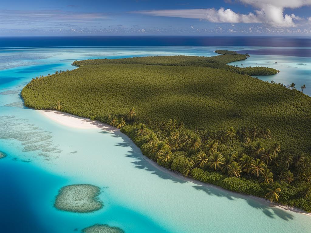 exotic tuamotu archipelago - illustrate the exotic landscapes of the tuamotu archipelago in french polynesia, featuring coral atolls and crystal-clear lagoons. 