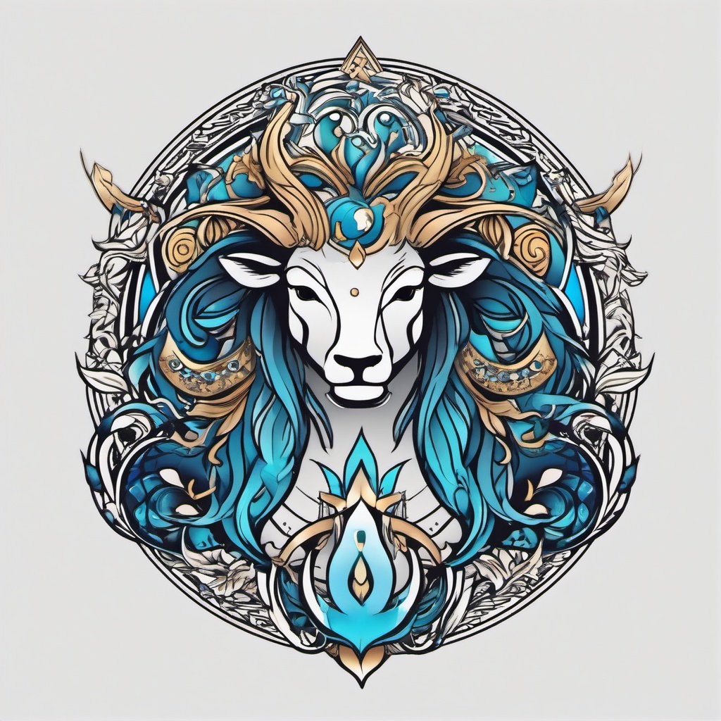 aquarius taurus tattoo  simple vector color tattoo