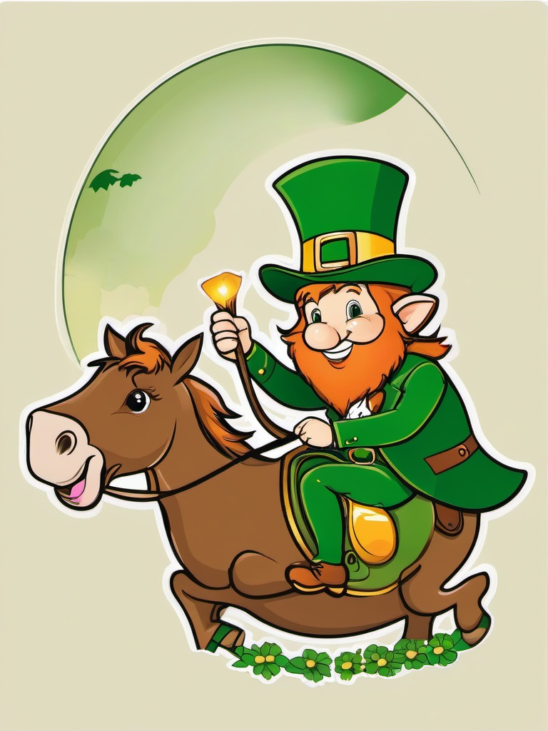 Leprechaun clipart - leprechaun riding a magical creature  