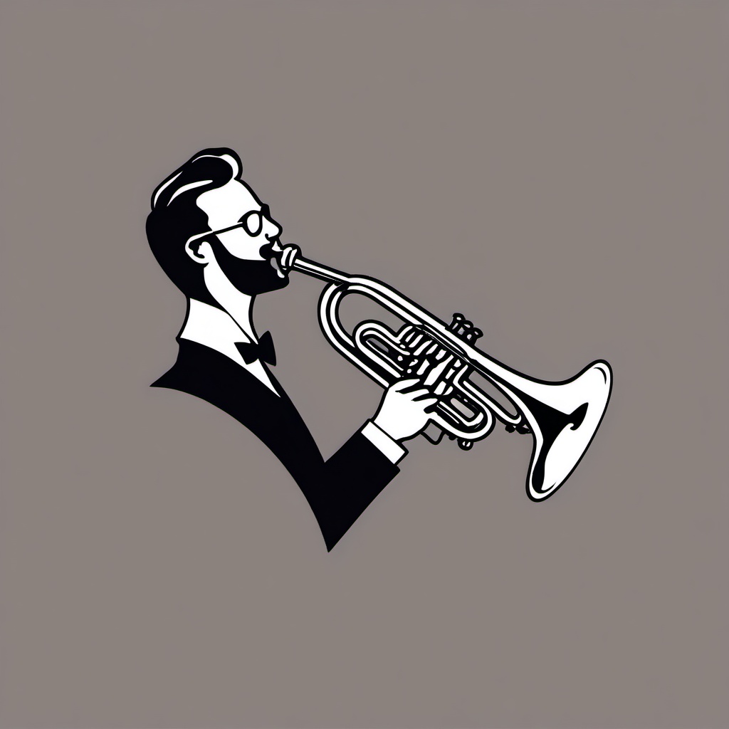 Flugelhorn Sticker - Serenading with the mellow and expressive flugelhorn, , sticker vector art, minimalist design