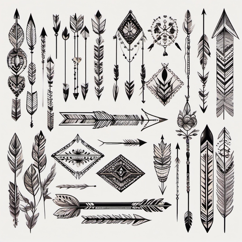 boho arrow tattoos  vector tattoo design