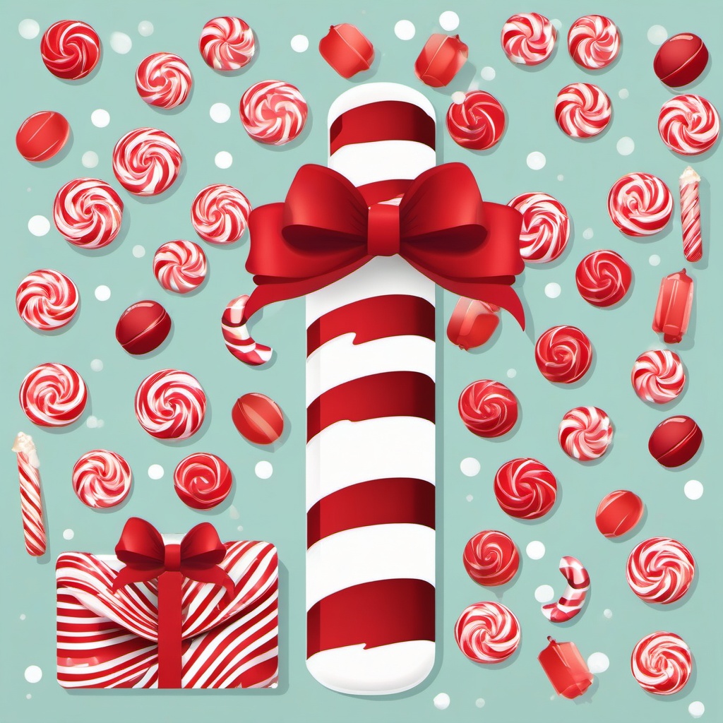 Candy Cane Clipart,Decorating a candy cane-themed event poster  simple, 2d flat