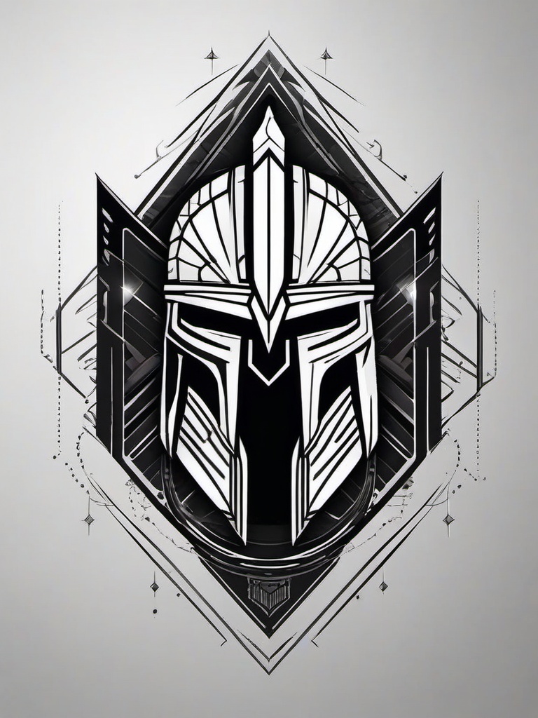 geometric spartan tattoo  simple vector color tattoo