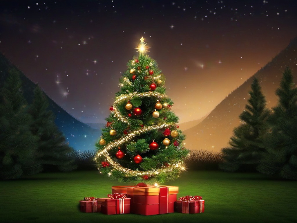 Christmas Tree With Background  