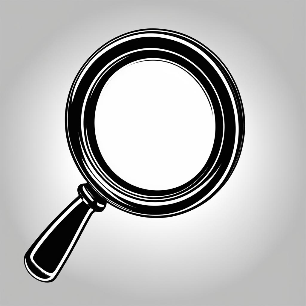 magnifying glass clipart black and white 