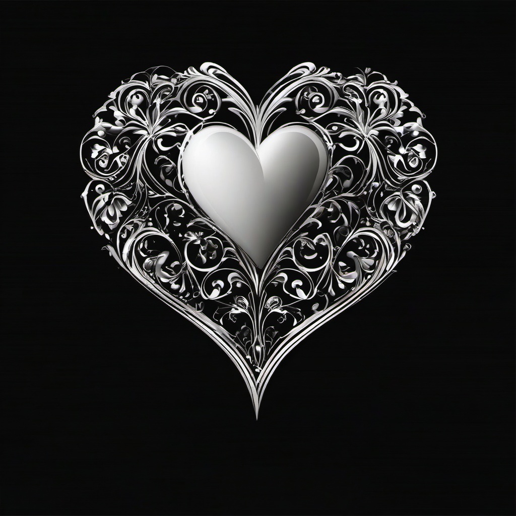 Heart Background Wallpaper - black background with a white heart in the middle  