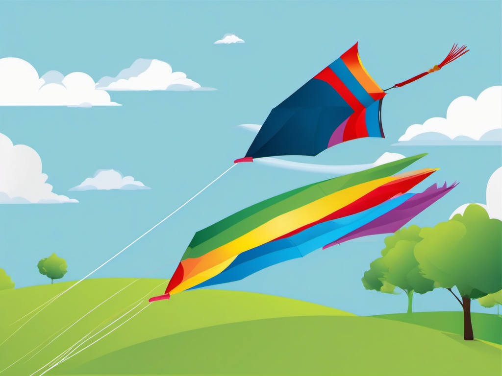 Kite Soaring High clipart - A kite soaring high in the sky, ,vector color clipart,minimal