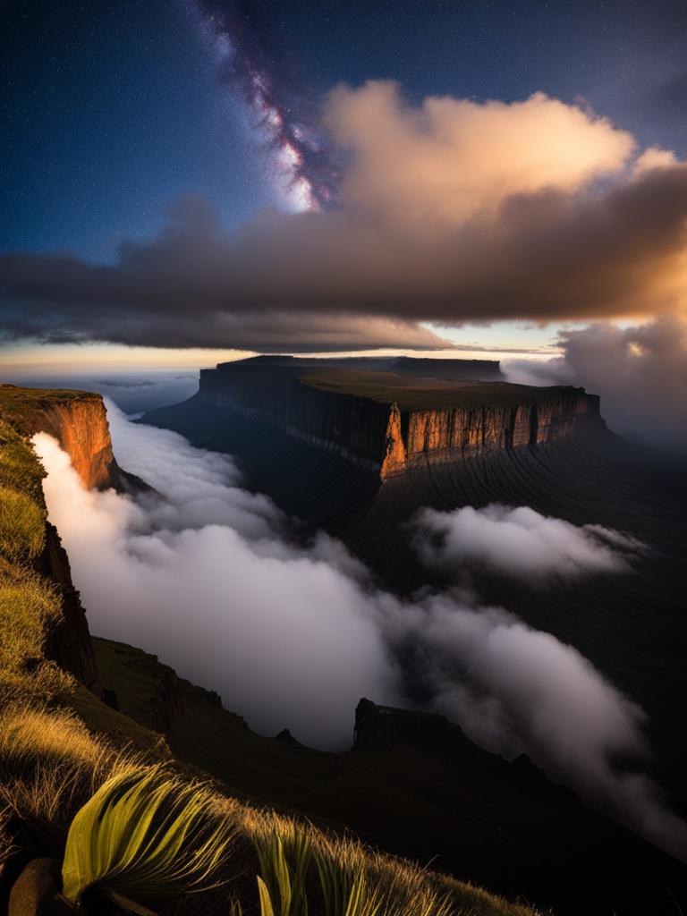 mount roraima, venezuela - embarks on a challenging trek to the summit, exploring its unique tabletop plateau. 